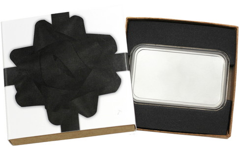 SilverTowne Natural Kraft Paper Gift Box with Black Bow Box Sleeve